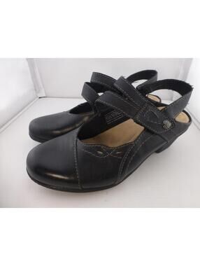 Earth Origins Marietta Melanie Women's Black Leather Comfort Sandals US 6M - M3